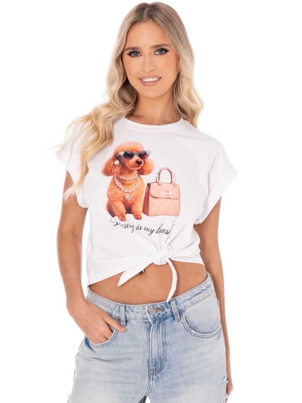 Luxury Is My Leash Embellished Graphic Tee | SM104